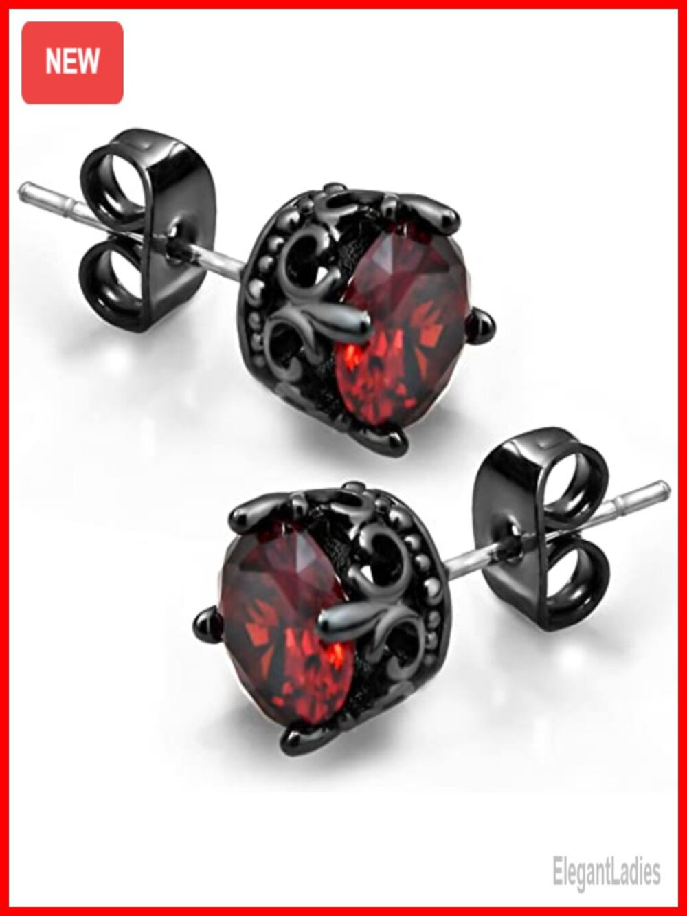 Stud Earrings Hypoallergenic Stainless Steel Cubic Zirconia Vintage